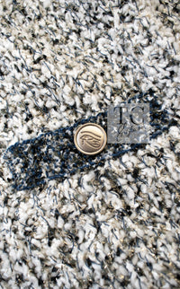 シャネル カーディガン CHANEL 19PF ブラック ゴールド ウール ロング ニット 40 42