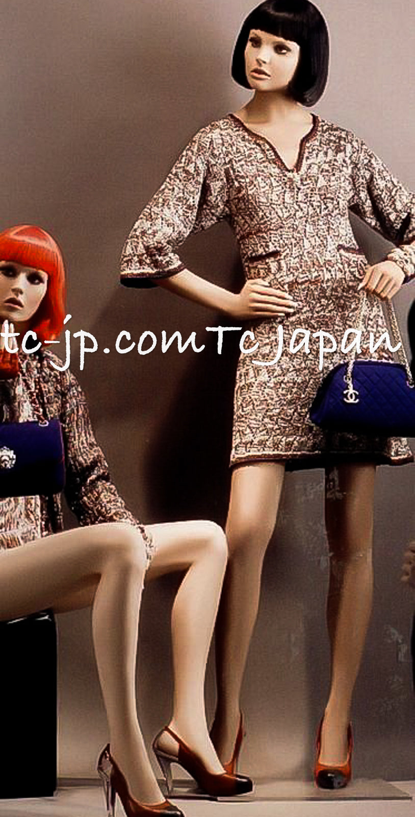 シャネル ワンピース CHANEL ブラウン オレンジ CC ロゴ ニット 11S Brown Orange Navy CC Logo Knit  Dress – TC JAPAN