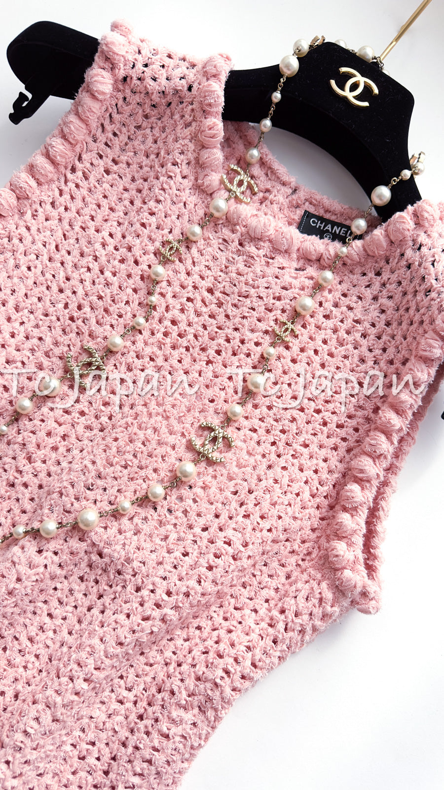 chanel pink knit dress & navy cashmere 2021 21S BELTED 38 S long sleeves CHANEL 17A Paris-Cosmopolite Knit Dress