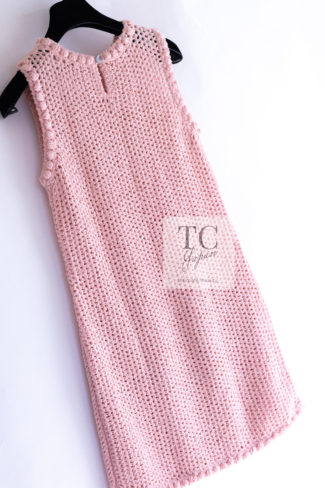 chanel pink knit dress Chanel 25s pink knitted bow belt dress