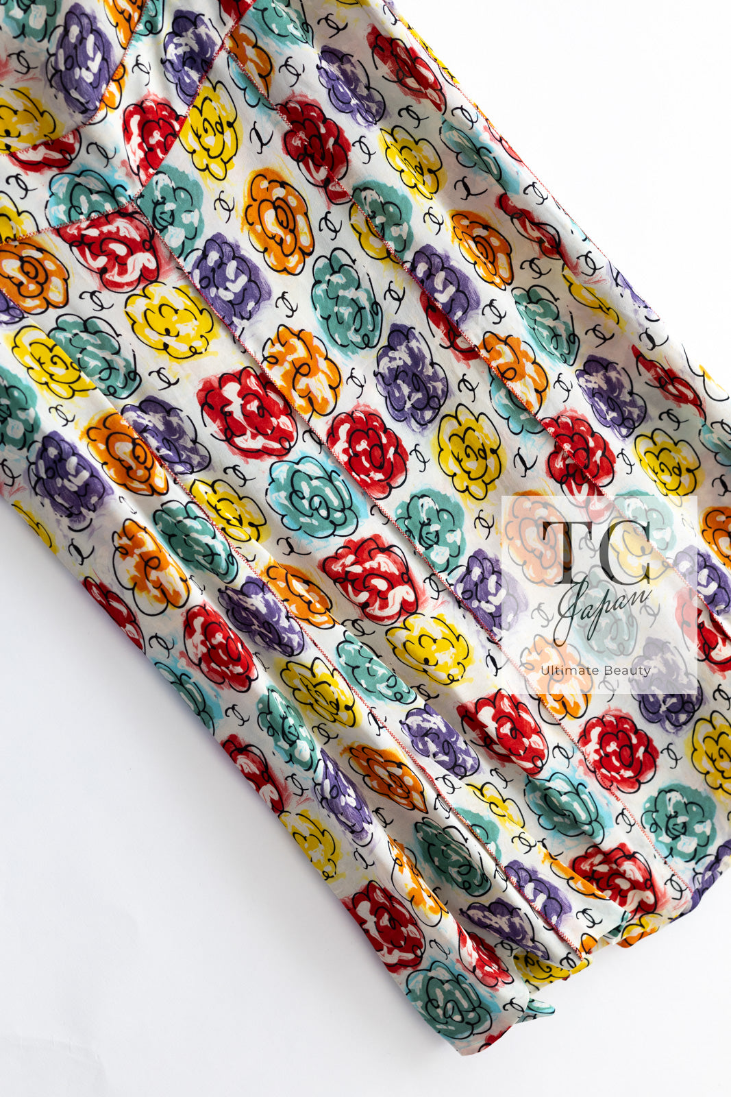 シャネル ワンピース CHANEL ヴィンテージ CCロゴ 花柄 マルチ