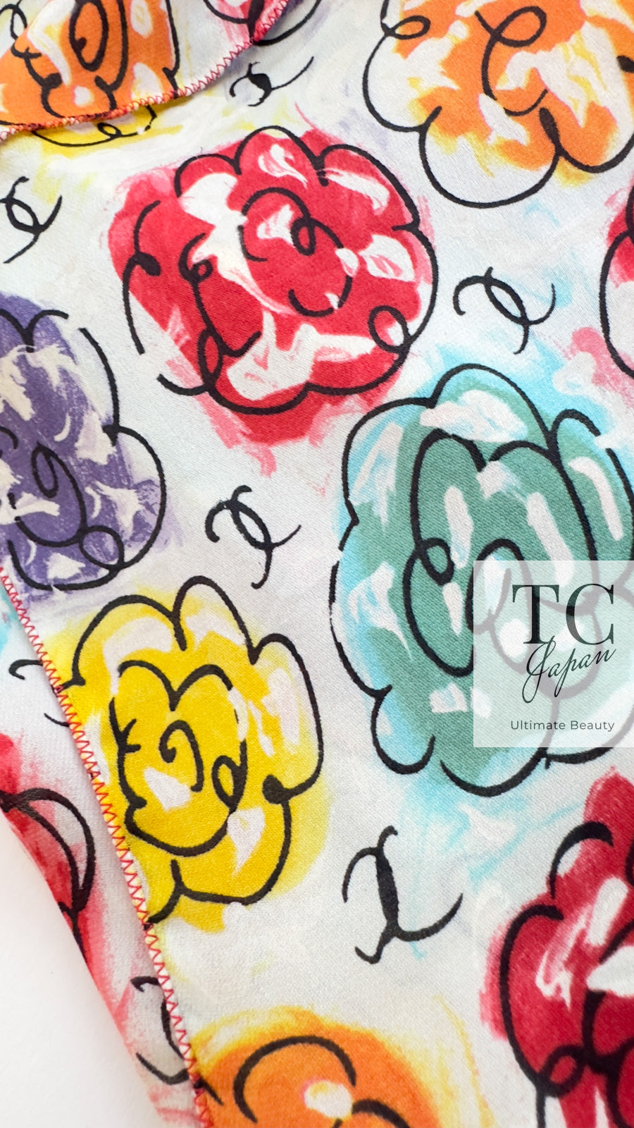 シャネル ワンピース CHANEL ヴィンテージ CCロゴ 花柄 マルチカラー