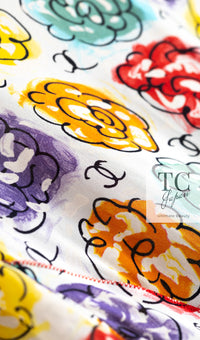 CHANEL 98S Vintage CC Logo Floral Pattern Multicolor Silk 100% Dress 40 シャネル ヴィンテージ CCロゴ 花柄 マルチカラー シルク100% ワンピース 即発