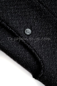 CHANEL 04A Black Wool Angora Tweed Dress 36 シャネル ブラック ウール アンゴラ ツイード ワンピース 即発