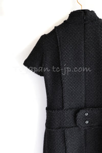 CHANEL 04A Black Wool Angora Tweed Dress 36 シャネル ブラック ウール アンゴラ ツイード ワンピース 即発