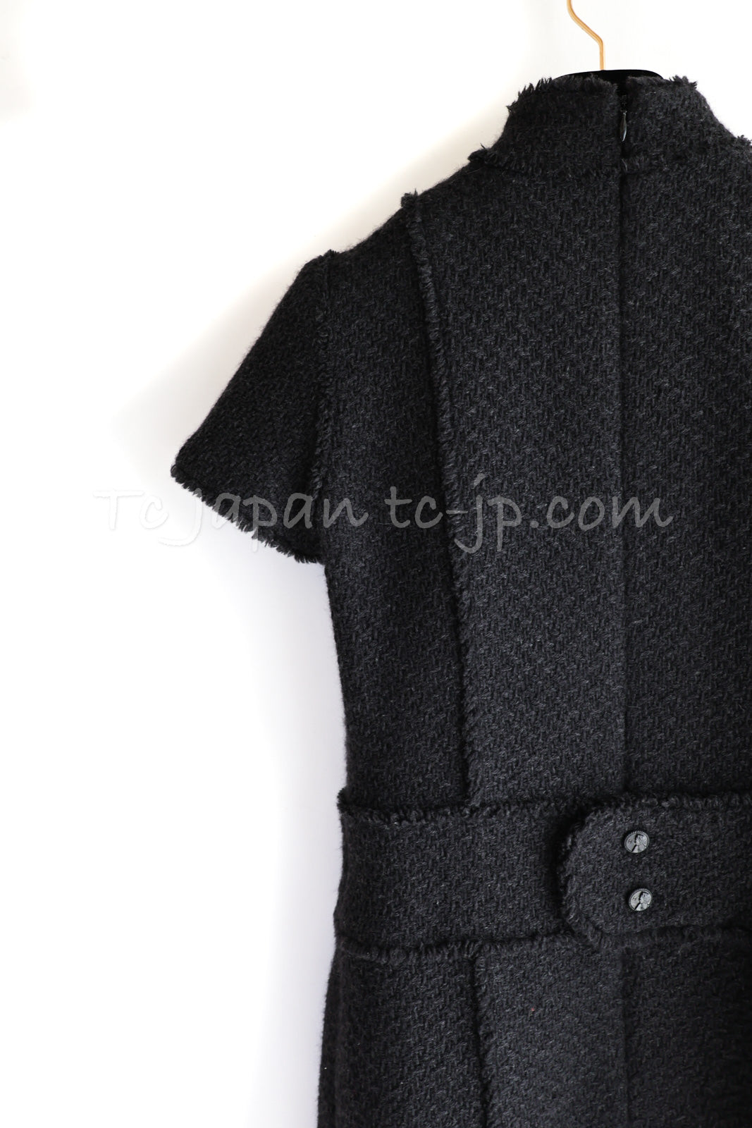 CHANEL 04A Black Wool Angora Tweed Dress 36 シャネル ブラック ウール アンゴラ ツイード ワンピース 即発