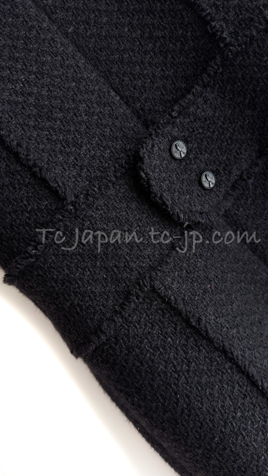 CHANEL 04A Black Wool Angora Tweed Dress 36 シャネル ブラック ウール アンゴラ ツイード ワンピース 即発