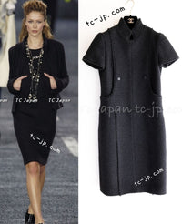 CHANEL 04A Black Wool Angora Tweed Dress 36 シャネル ブラック ウール アンゴラ ツイード ワンピース 即発 - TC JAPAN