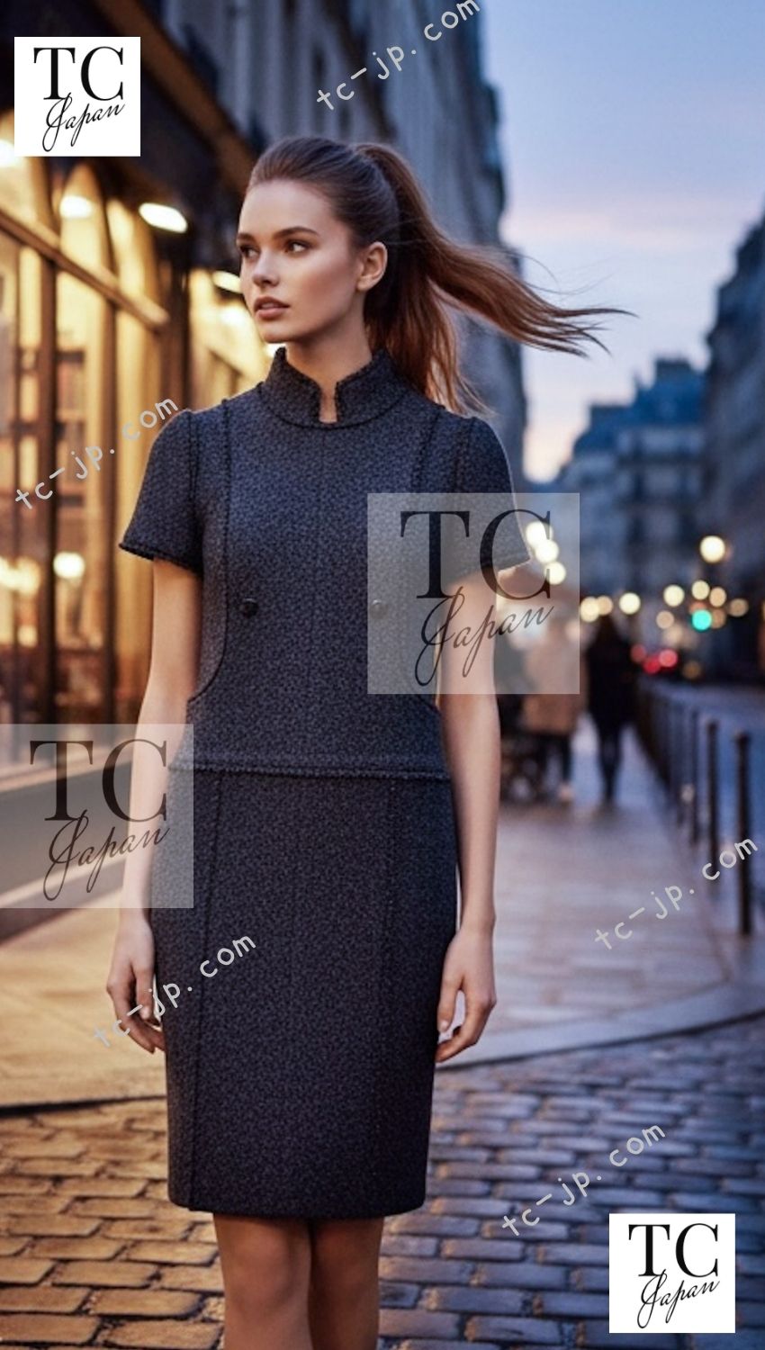 CHANEL 04A Black Wool Angora Tweed Dress 36 シャネル ブラック ウール アンゴラ ツイード ワンピース 即発 - TC JAPAN