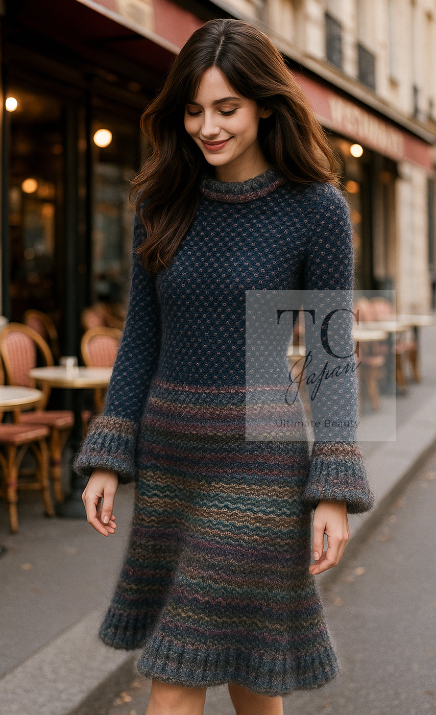 CHANEL 11PF gold Paris wool knit women's dress 1
