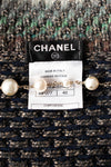 CHANEL 11PF Paris Byzance Gold Thread Mix Wool Knit Dress 34 36 38 シャネル ネイビー ミックス メタリック ニット ワンピース 即発