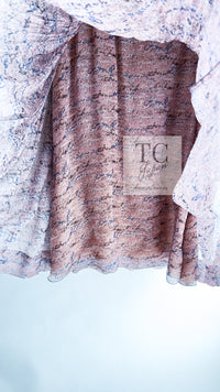 CHANEL 11S Moss Pink Silk 100% Flared Dress 38 シャネル モス ピンク ロゴ柄 シルク100% フレアー ワンピース 即発