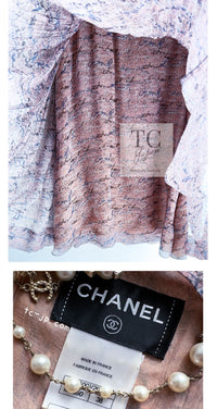 CHANEL 11S Moss Pink Silk 100% Flared Dress 38 シャネル モス ピンク ロゴ柄 シルク100% フレアー ワンピース 即発