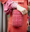 CHANEL 16A Coral Orange Red CC Logo Belt Tweed Sleeveless Dress 36 38 シャネル コーラル オレンジ レッド CCロゴ ベルト ノースリーブ ツイード ワンピース 即発