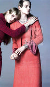 CHANEL 16A Coral Orange Red CC Logo Belt Tweed Sleeveless Dress 36 38 シャネル コーラル オレンジ レッド CCロゴ ベルト ノースリーブ ツイード ワンピース 即発