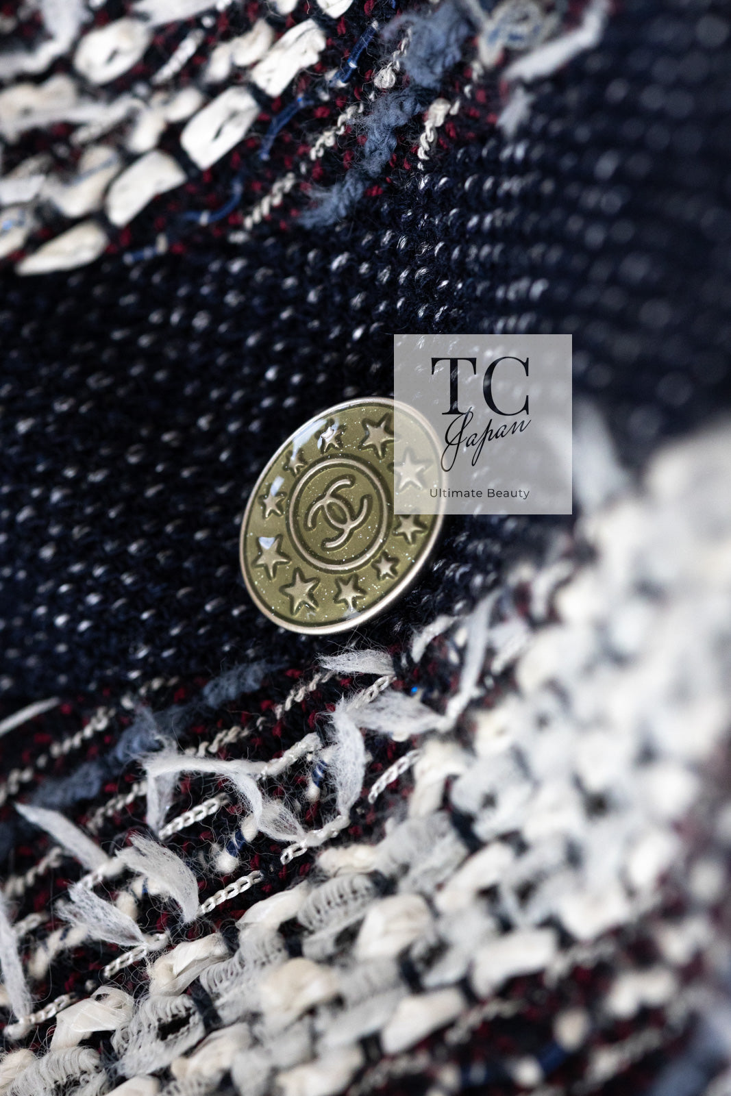 CHANEL ストライプ　ワンピース シャネル ワンピース CHANEL ネイビー ホワイト ストライプ柄
