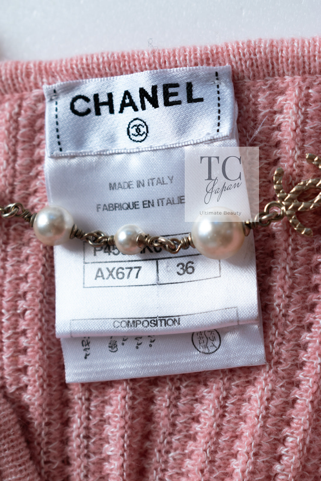 シャネル ワンピース CHANEL カシミア アプリコット ニット 13C