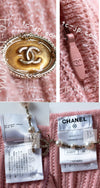 CHANEL 13C Cashmere Linen Ruffle Knit A-Line Dress Apricot 34 36 シャネル カシミア アプリコット ニット ワンピース 即発