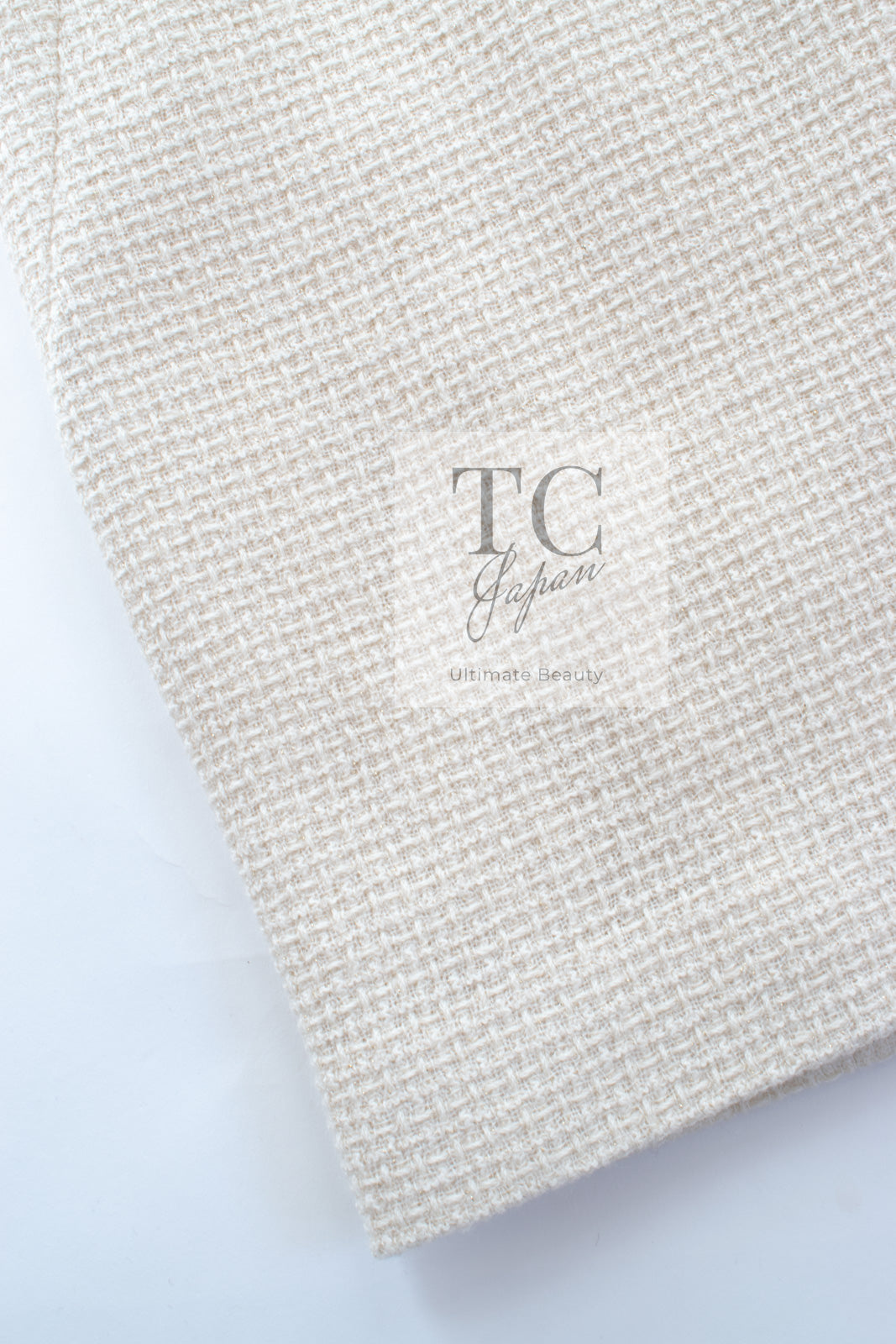 シャネル ワンピース CHANEL アイボリー ゴールド ウール ツイード