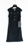 CHANEL 16PS Black Sleeveless CC Buttons Stretch Knit Dress 34 36 シャネル ブラック ストレッチ ノースリーブ CC ボタン ニット ワンピース 即発