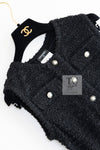 CHANEL 16PS Black Sleeveless CC Buttons Stretch Knit Dress 34 36 シャネル ブラック ストレッチ ノースリーブ CC ボタン ニット ワンピース 即発