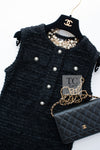 CHANEL 16PS Black Sleeveless CC Buttons Stretch Knit Dress 34 36 シャネル ブラック ストレッチ ノースリーブ CC ボタン ニット ワンピース 即発