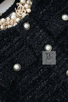 CHANEL 16PS Black Sleeveless CC Buttons Stretch Knit Dress 34 36 シャネル ブラック ストレッチ ノースリーブ CC ボタン ニット ワンピース 即発