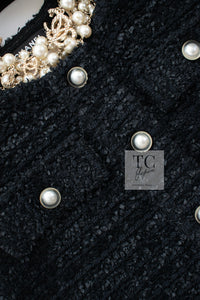 CHANEL 16PS Black Sleeveless CC Buttons Stretch Knit Dress 34 36 シャネル ブラック ストレッチ ノースリーブ CC ボタン ニット ワンピース 即発