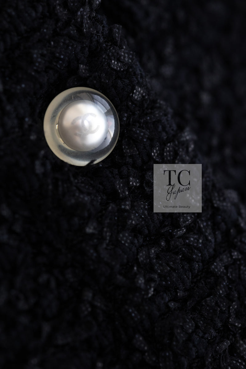 CHANEL 16PS Black Sleeveless CC Buttons Stretch Knit Dress 34 36 シャネル ブラック ストレッチ ノースリーブ CC ボタン ニット ワンピース 即発