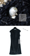 CHANEL 16PS Black Sleeveless CC Buttons Stretch Knit Dress 34 36 シャネル ブラック ストレッチ ノースリーブ CC ボタン ニット ワンピース 即発