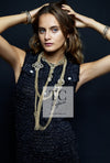 CHANEL 16PS White Gray Sleeveless CC Buttons Stretch Knit Dress 36 シャネル ホワイト グレー ストレッチ ノースリーブ CC ボタン ニット ワンピース 即発