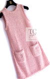 CHANEL 17C Pretty Pink Cotton Knit Dress 36 38 シャネル プリティ ピンク コットン ニット ワンピース スリップ ワンピ付 即発