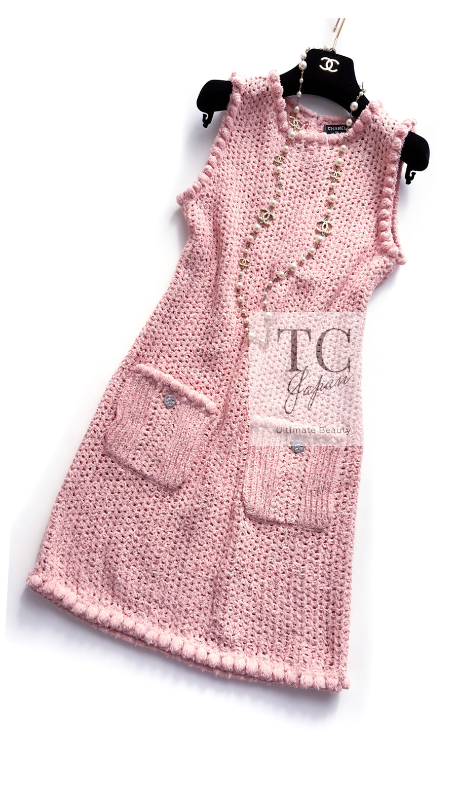 専用　シャネル CHANEL アプリコット ワンピース　ピンク シャネル ワンピース CHANEL プリティ ピンク コットン ニット