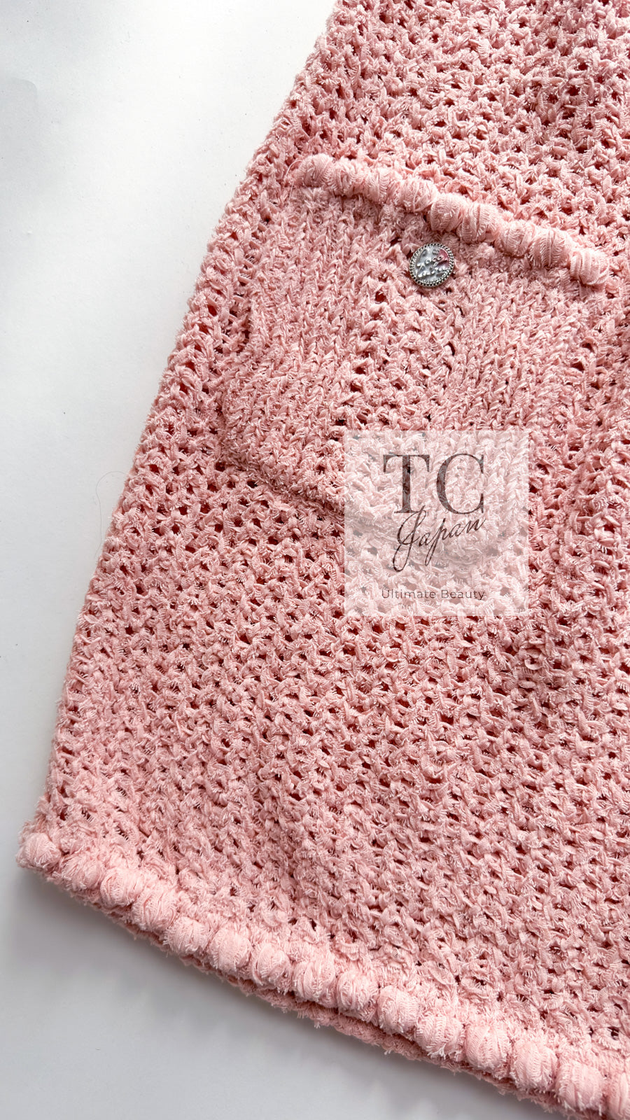 シンプルなデザイン♪【CHANEL】ロゴ ニットワンピース シャネル ワンピース CHANELプリティ ピンク コットン サマー