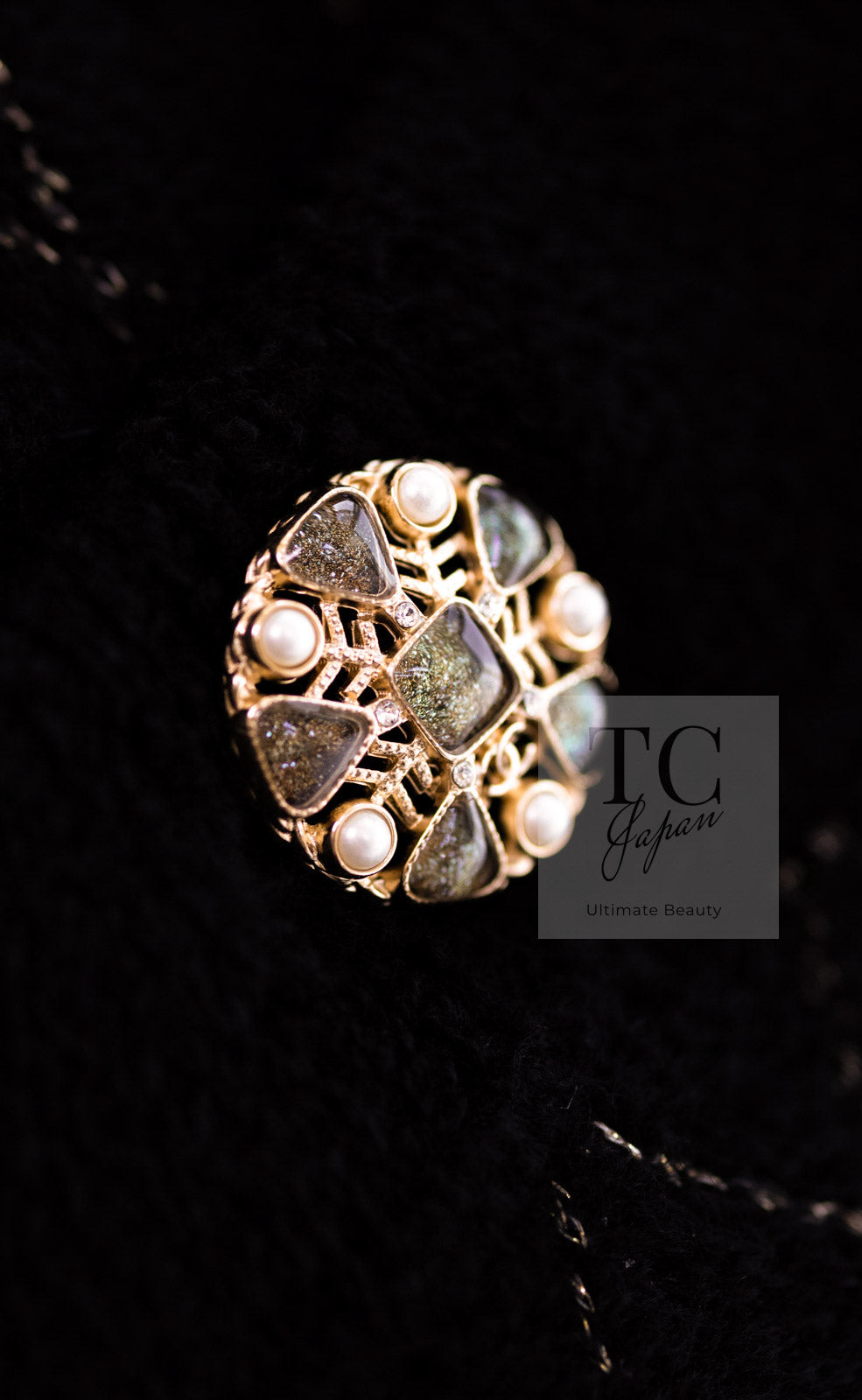 CHANEL 19B Black Gold No.5 Logo Zipper Velour Knit Stretch Dress 34 シャネル ブラック ゴールド No.5 ロゴ ジッパー ベロア ニット ストレッチ ワンピース 即発