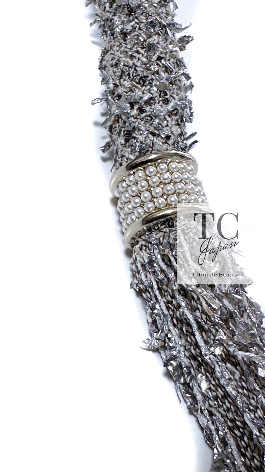 シャネル ワンピース CHANEL グレー シルバー メタリック シャネル ワンピース CHANEL グレー シルバー メタリック