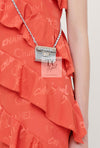 CHANEL 22PS Burnt Orange Signature Logo Frill Silk Dress 38 シャネル オレンジ シグネチャー ロゴ柄 シルク100% ワンピース 即発