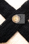 CHANEL 05A Cream Black Trim CC Buttons Wool Dress 36 シャネル クリーム ブラック トリム ココボタン 半袖 ウール ワンピース 即発