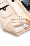 CHANEL 05A Cream Black Trim CC Buttons Wool Dress 36 シャネル クリーム ブラック トリム ココボタン 半袖 ウール ワンピース 即発