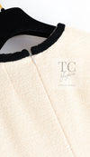 CHANEL 05A Cream Black Trim CC Buttons Wool Dress 36 シャネル クリーム ブラック トリム ココボタン 半袖 ウール ワンピース 即発