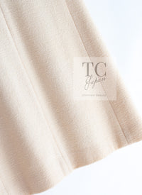 CHANEL 05A Cream Black Trim CC Buttons Wool Dress 36 シャネル クリーム ブラック トリム ココボタン 半袖 ウール ワンピース 即発