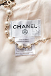 CHANEL 05A Cream Black Trim CC Buttons Wool Dress 36 シャネル クリーム ブラック トリム ココボタン 半袖 ウール ワンピース 即発