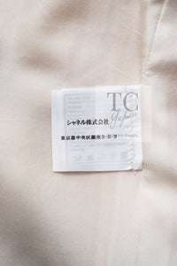 CHANEL 05A Cream Black Trim CC Buttons Wool Dress 36 シャネル クリーム ブラック トリム ココボタン 半袖 ウール ワンピース 即発