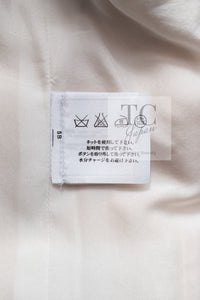 CHANEL 05A Cream Black Trim CC Buttons Wool Dress 36 シャネル クリーム ブラック トリム ココボタン 半袖 ウール ワンピース 即発