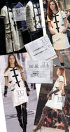 CHANEL 05A Cream Black Trim CC Buttons Wool Dress 36 シャネル クリーム ブラック トリム ココボタン 半袖 ウール ワンピース 即発