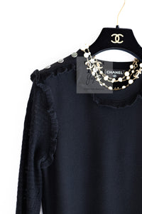 CHANEL 16B Black Cashmere Silk Knit Long Dress 38 シャネル ブラック カシミヤ シルク ニット ロング ワンピース 即発