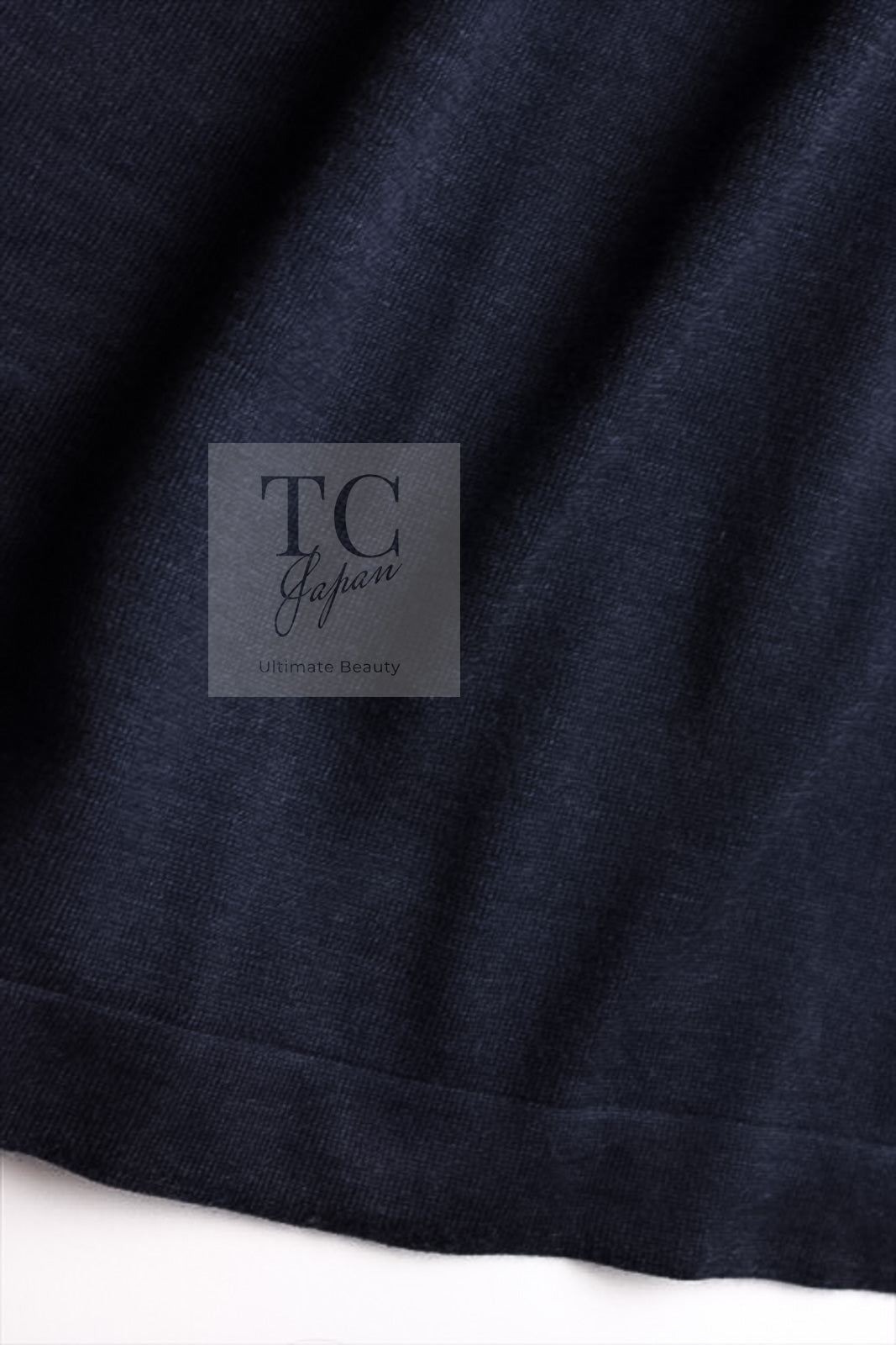 シャネル ワンピース CHANEL ネイビー エンブレム ワッペン ウール100