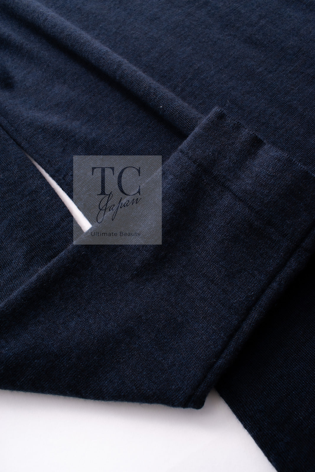 シャネル ワンピース CHANEL ネイビー エンブレム ワッペン ウール100