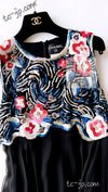 CHANEL 01A Black Multicolor Sequin Embellishments Silk Dress 36 38 シャネル ブラック マルチカラー シルク スパンコール 幻のドレス ワンピース 即発