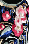 CHANEL 01A Black Multicolor Sequin Embellishments Silk Dress 36 38 シャネル ブラック マルチカラー シルク スパンコール 幻のドレス ワンピース 即発